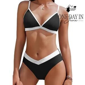 Charmo Triangle High Cut Bikini Swimsuit Size M